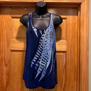 Express Blue Graphic with Sequin Accent Modal & Cotton Tank Top